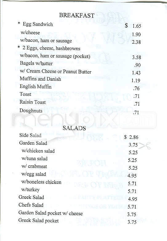 Archie's New York Deli - Boston, MA menu_pic