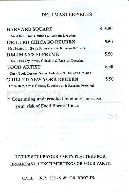 Archie's New York Deli - Boston, MA menu_pic