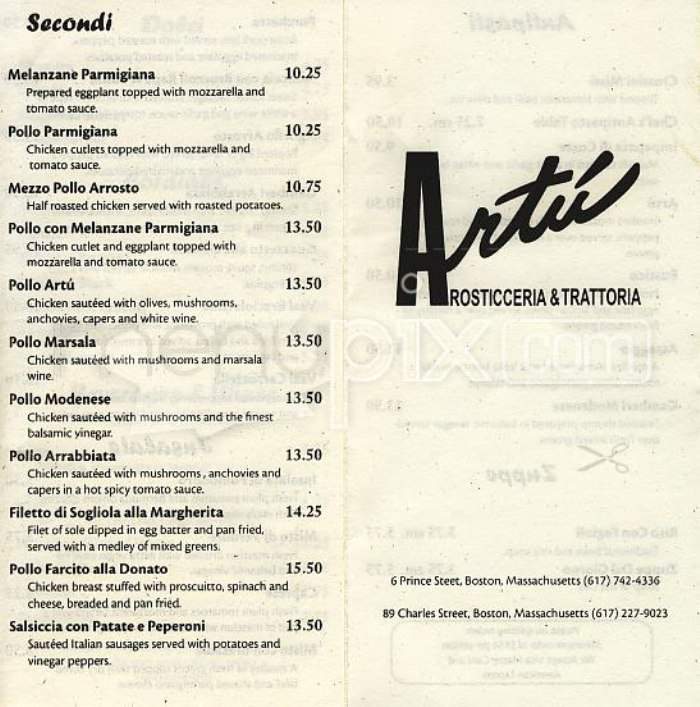 Artu - Boston, MA menu_pic