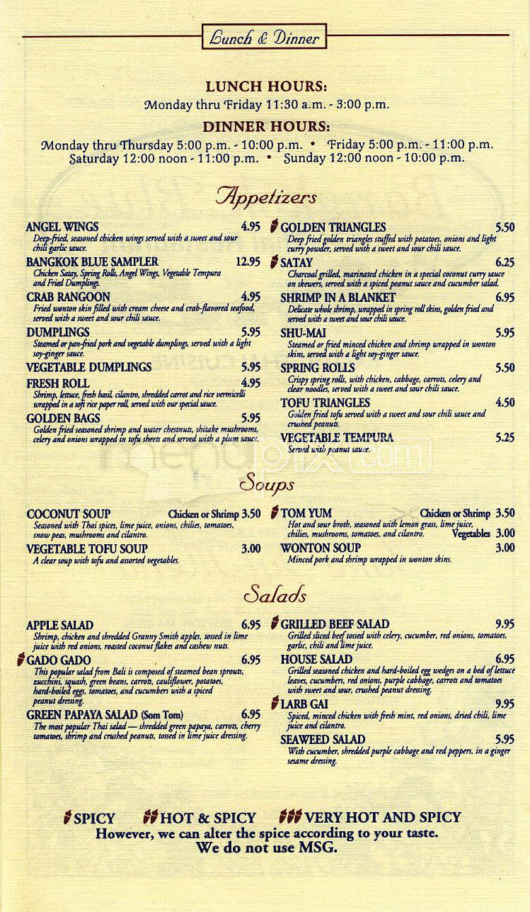 Bangkok Blue - Boston, MA menu_pic