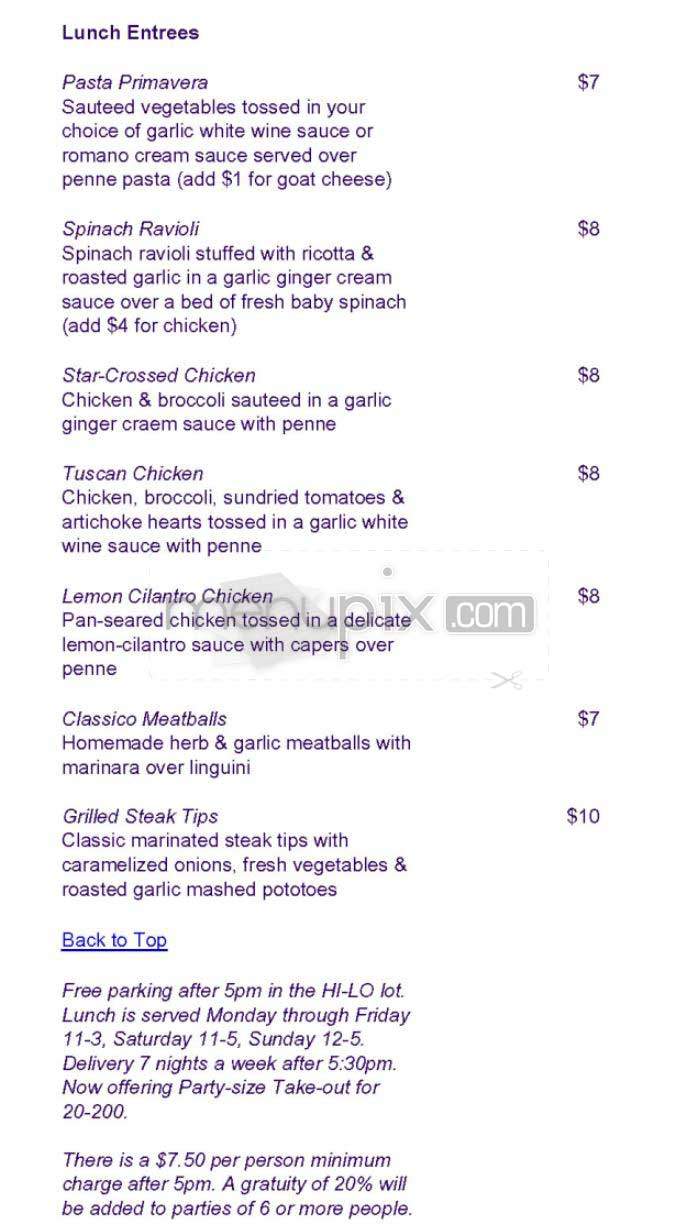 Bella Luna - Monticello, AR menu_pic