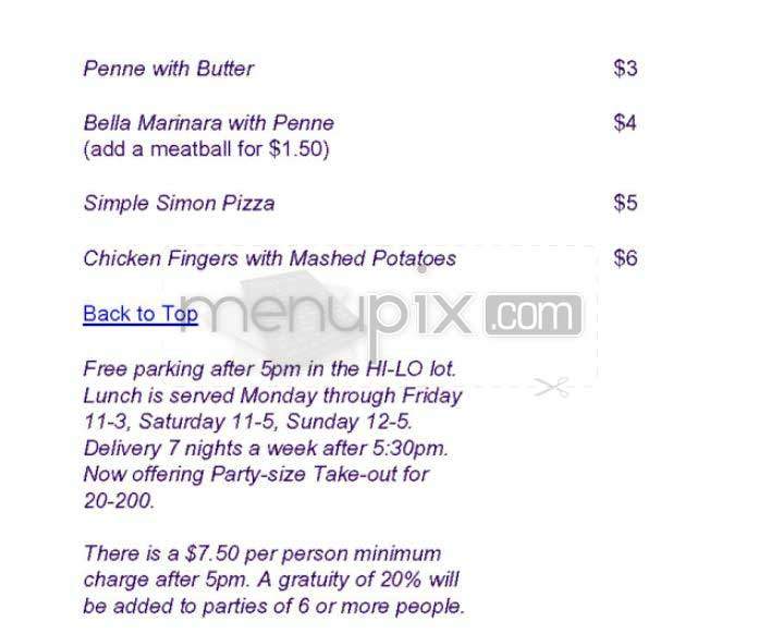 Bella Luna - Monticello, AR menu_pic