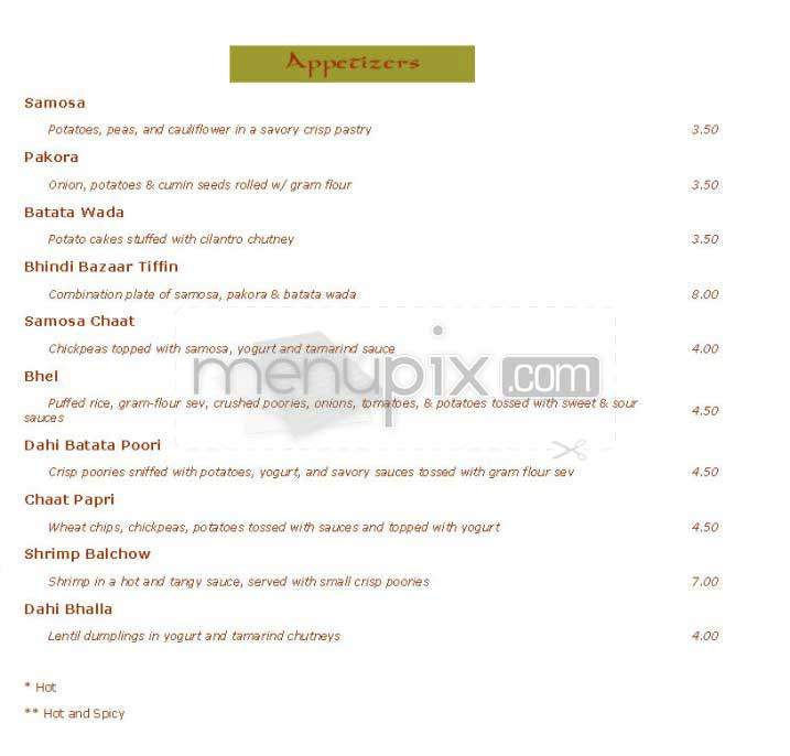 Bhindi Bazaar - Boston, MA menu_pic