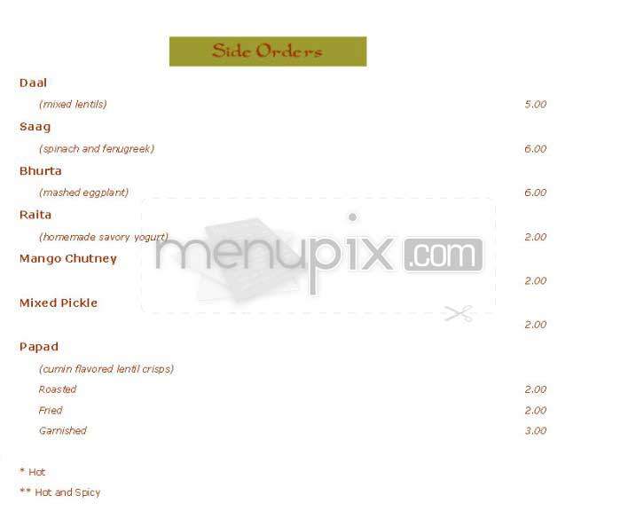 Bhindi Bazaar - Boston, MA menu_pic