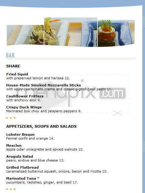Blu - Boston, MA menu_pic