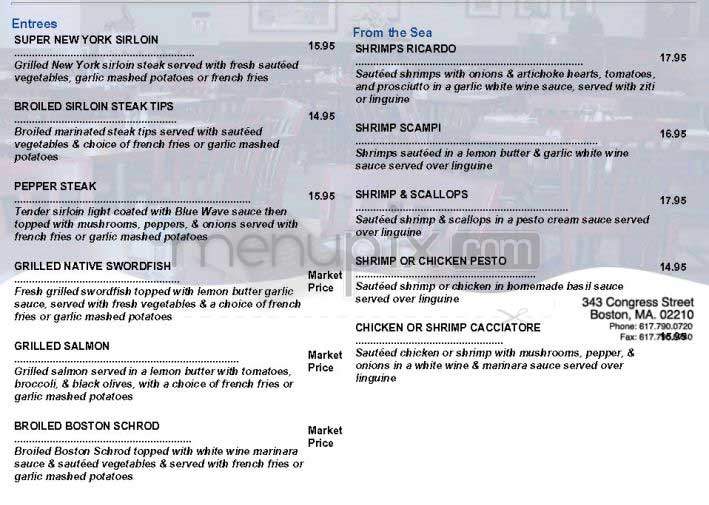 Blue Wave - Boston, MA menu_pic