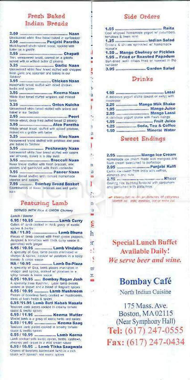 Bombay Cafe - Mesquite, NV menu_pic