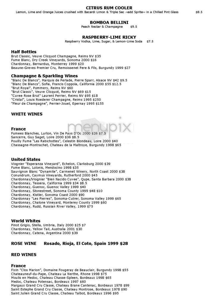 Bomboa - Boston, MA menu_pic