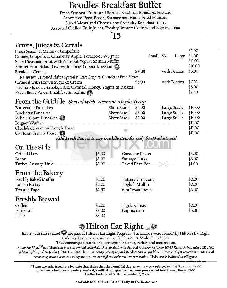 Boodles (Hilton) - Boston, MA menu_pic