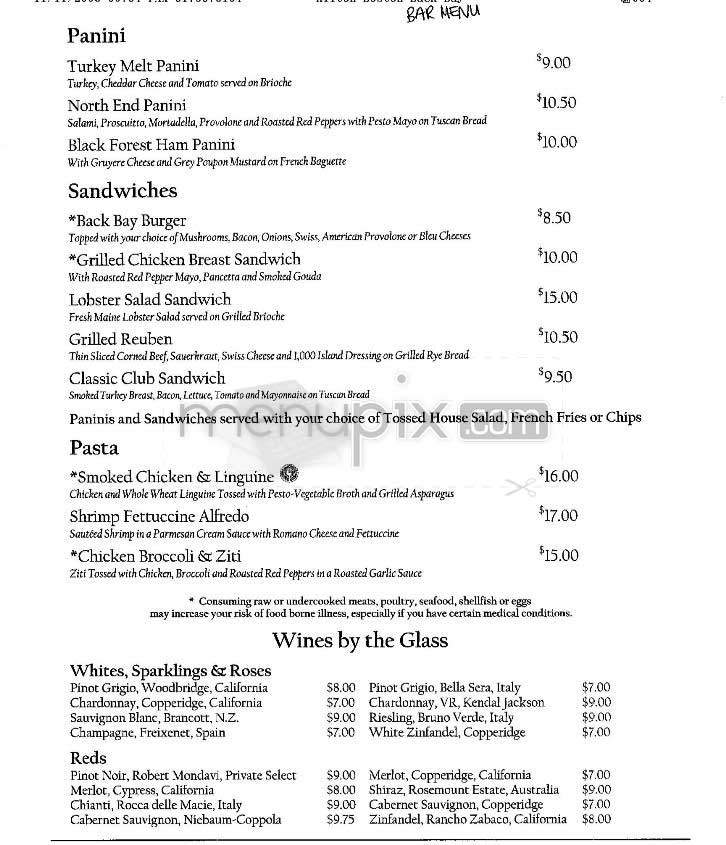 Boodles (Hilton) - Boston, MA menu_pic