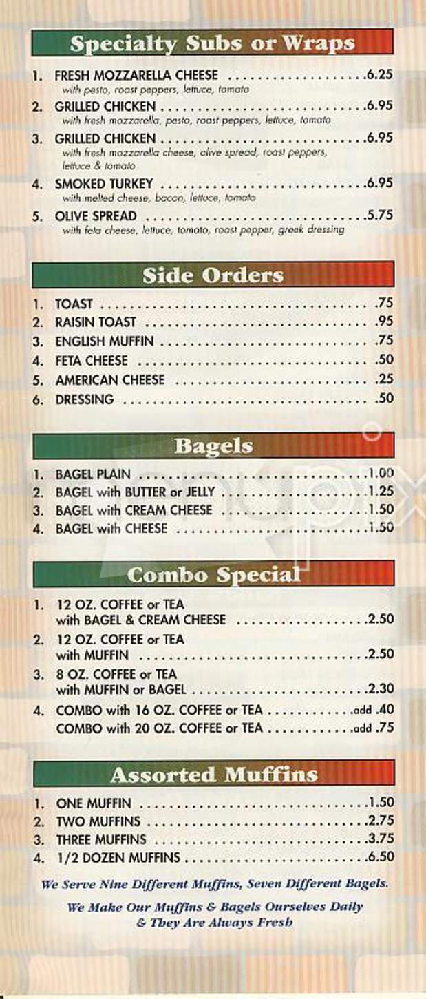 Boston Bakery & Cafe - Boston, MA menu_pic