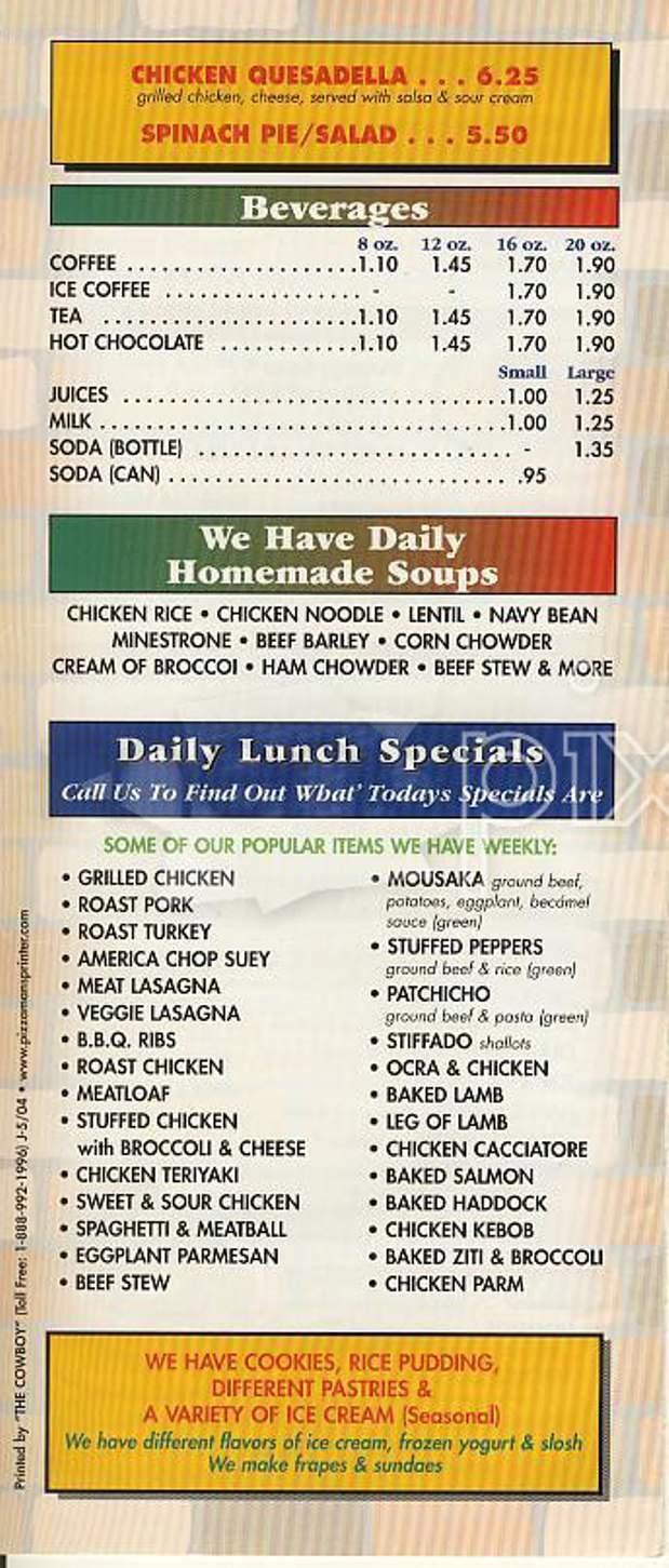 Boston Bakery & Cafe - Boston, MA menu_pic