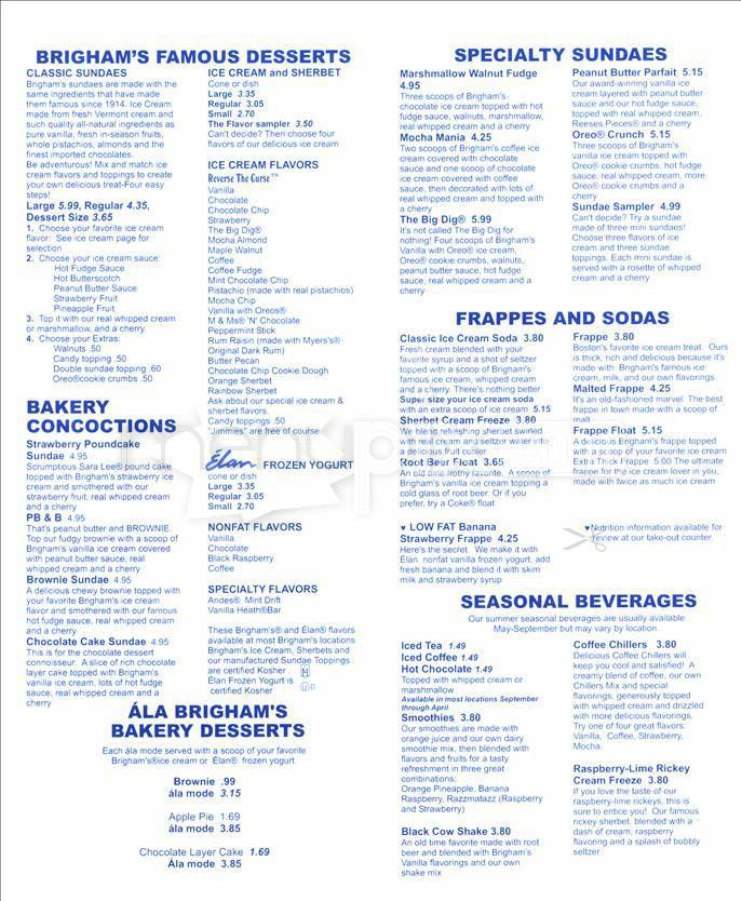 Brigham's - Boston, MA menu_pic
