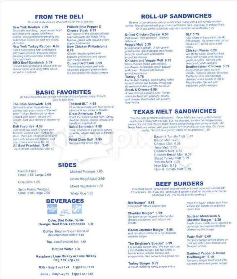 Brigham's - Boston, MA menu_pic