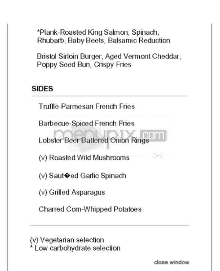 The Bristol (Four Seasons) - Boston, MA menu_pic