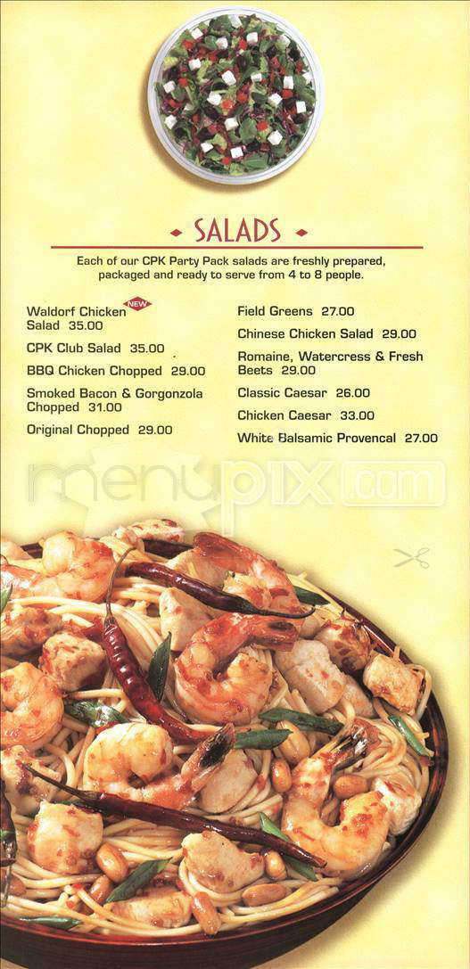 California Pizza Kitchen - Kapolei, HI menu_pic