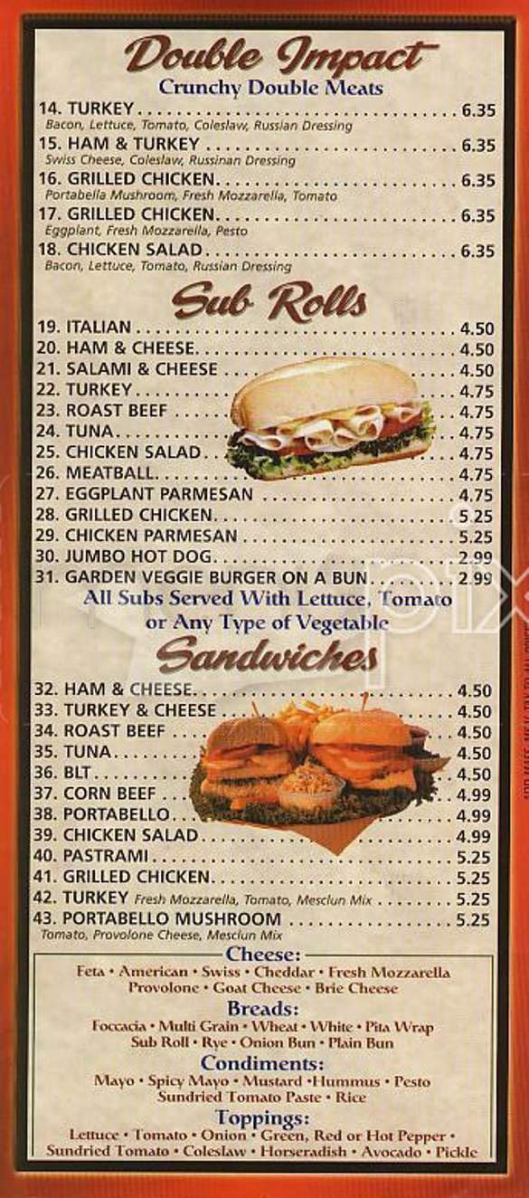 Cafe Crunchy - Boston, MA menu_pic