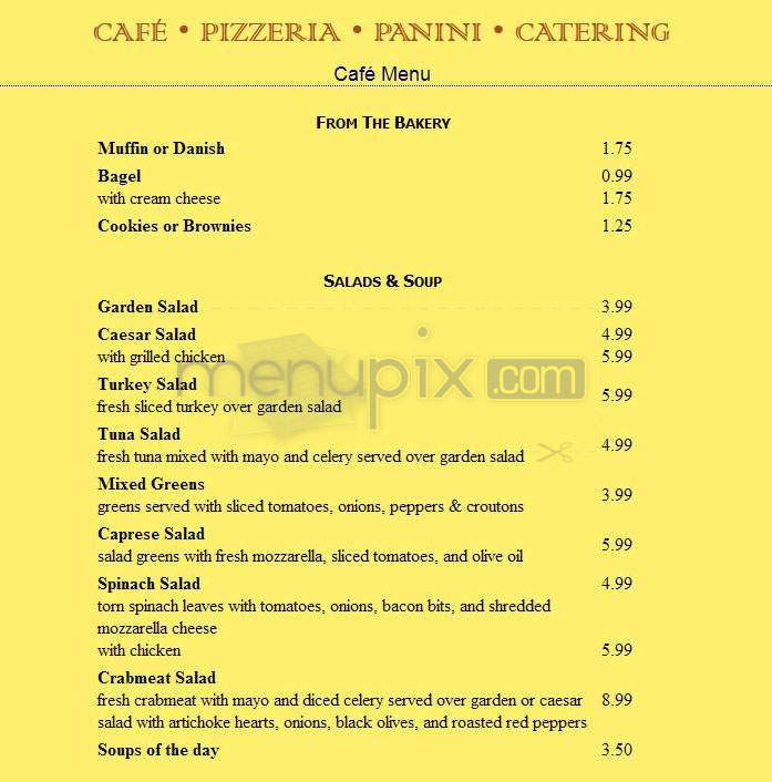 Cafe Quattro - Boston, MA menu_pic