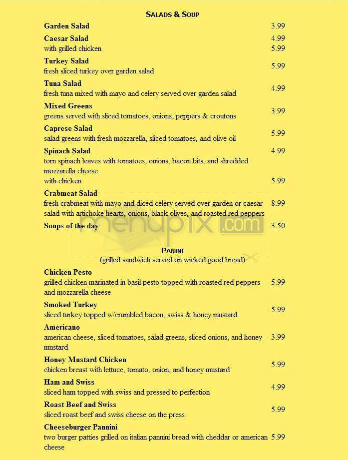 Cafe Quattro - Boston, MA menu_pic