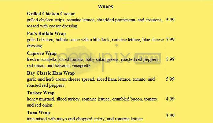 Cafe Quattro - Boston, MA menu_pic