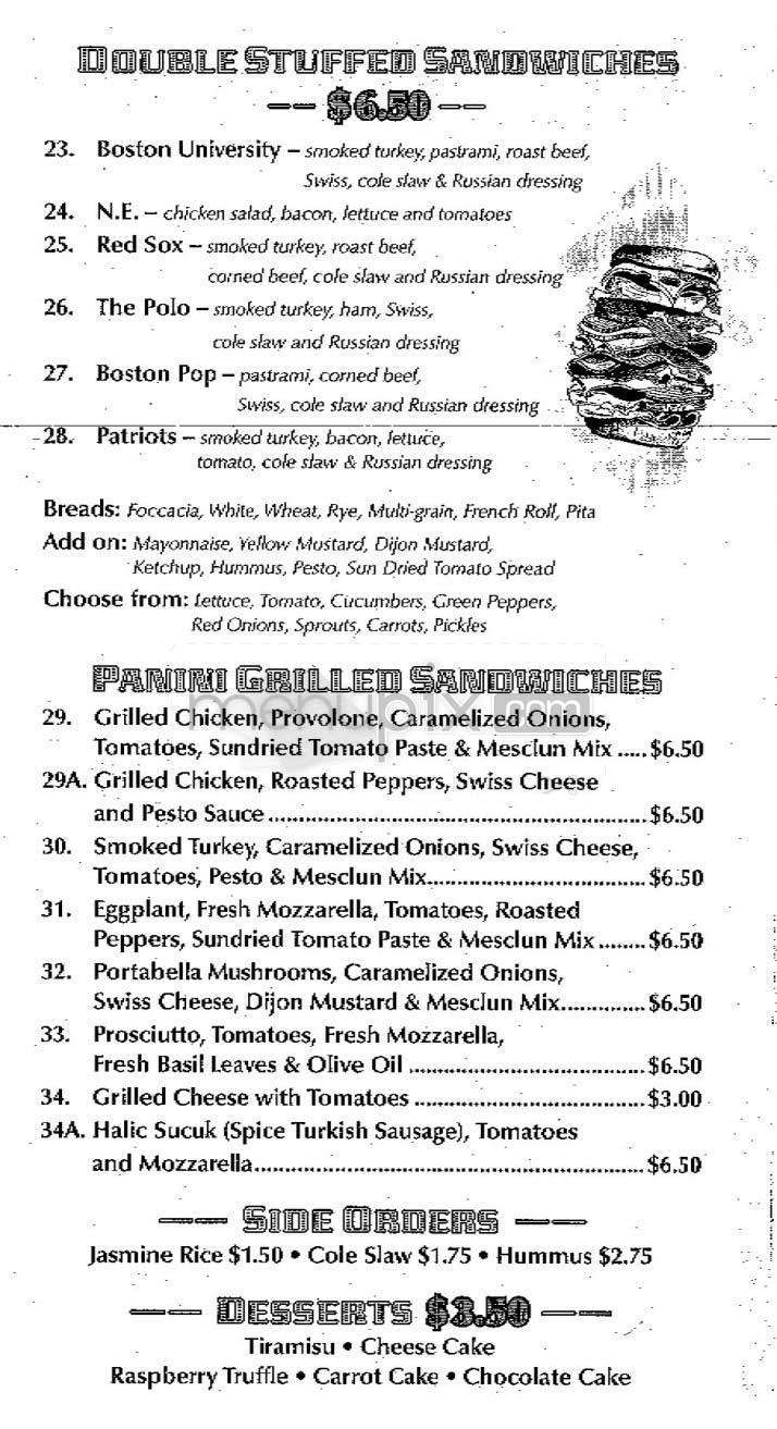 Cafe Golden Horn - Boston, MA menu_pic