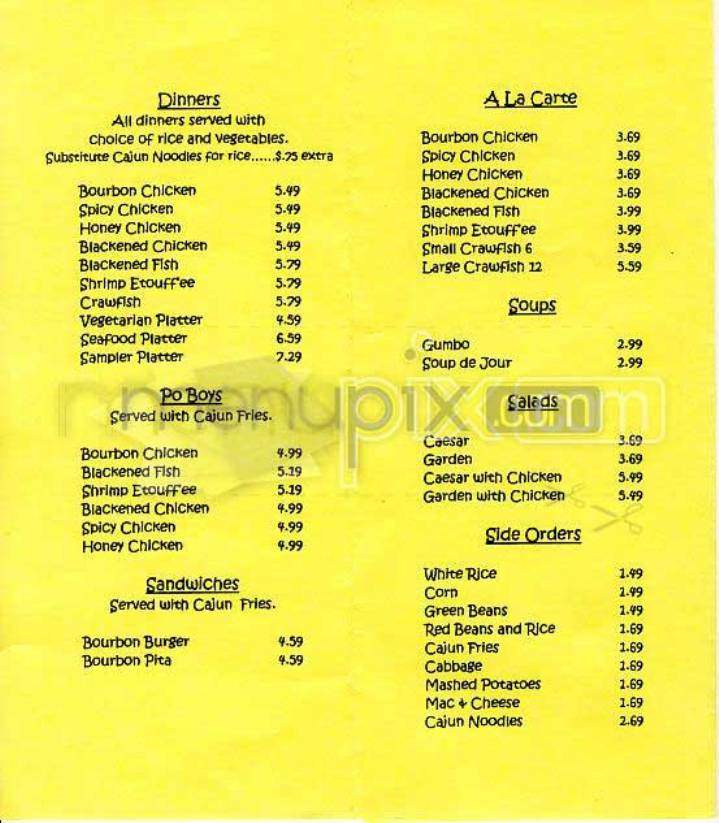 Cajun Cajun - Boston, MA menu_pic
