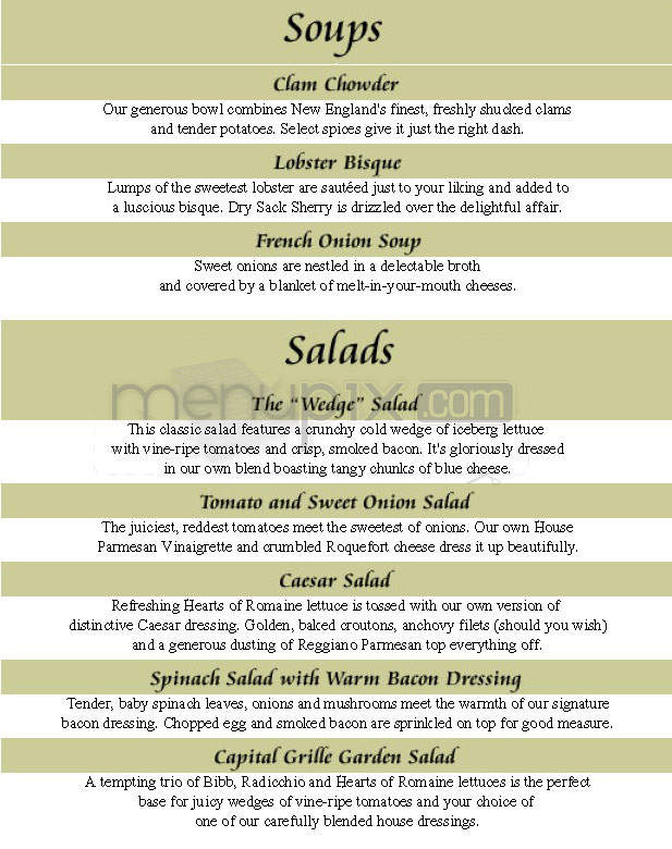 The Capital Grille - Chestnut Hill, MA menu_pic