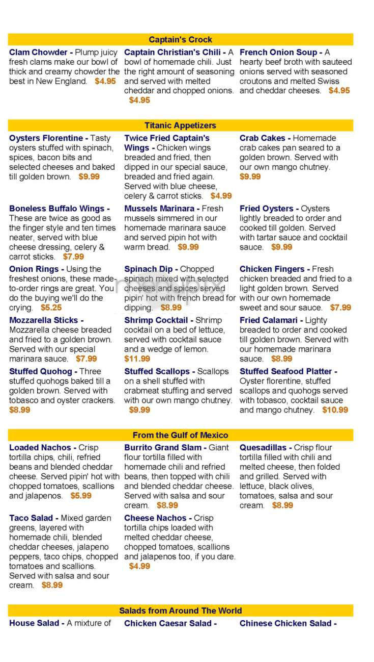 Captain Fishbones - Allston, MA menu_pic