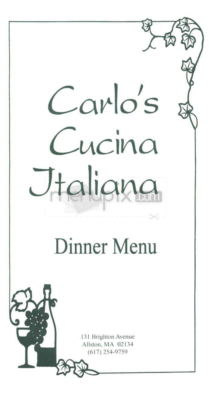 Carlos Cucina Italiana - Allston, MA menu_pic