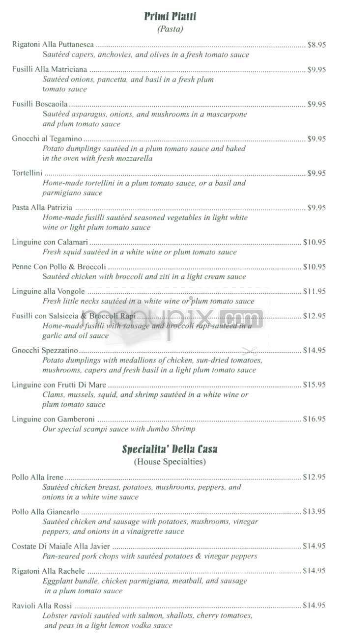 Carlos Cucina Italiana - Allston, MA menu_pic