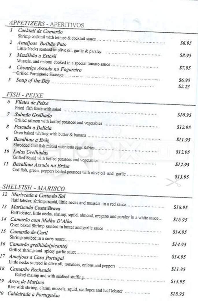 Casa Portugal - Cambridge, MA menu_pic