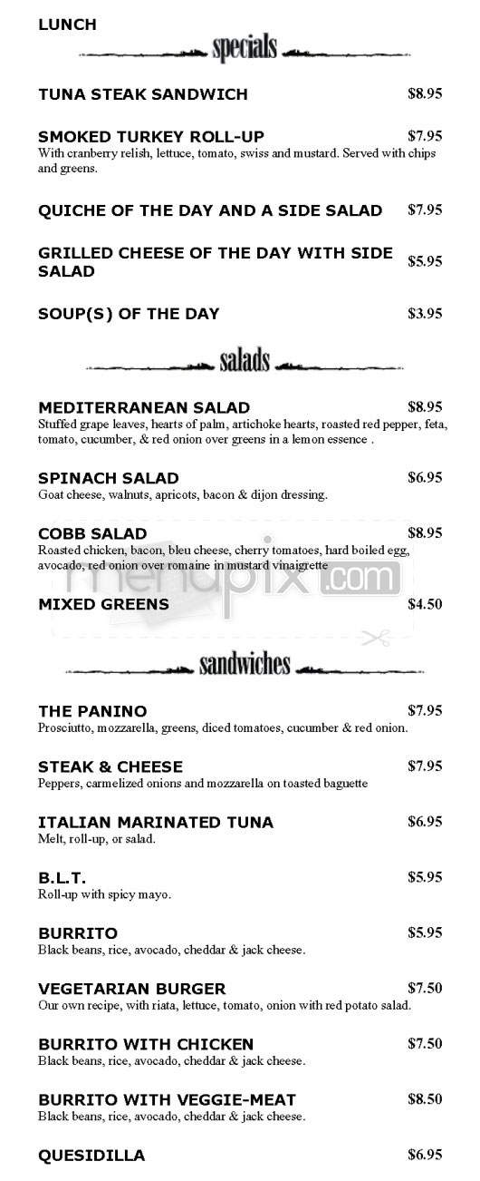 Channel Cafe - Boston, MA menu_pic