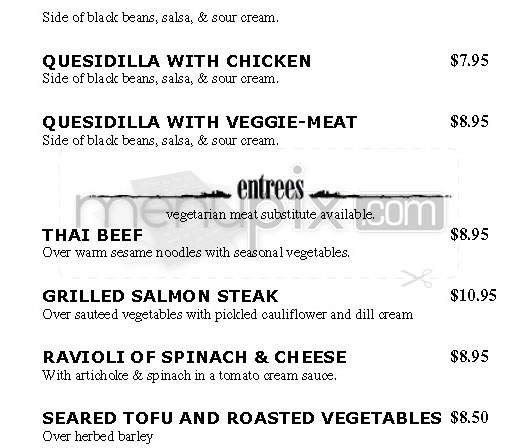 Channel Cafe - Boston, MA menu_pic