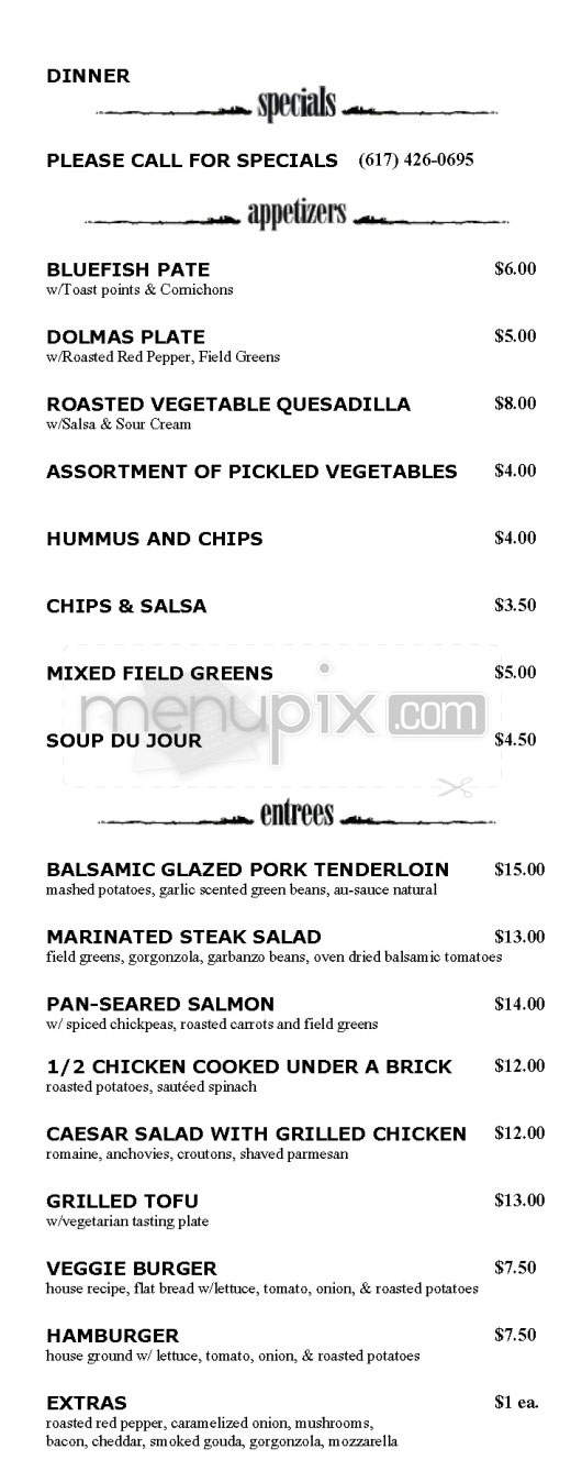Channel Cafe - Boston, MA menu_pic