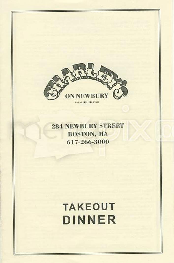 Charley's on Newbury - Boston, MA menu_pic