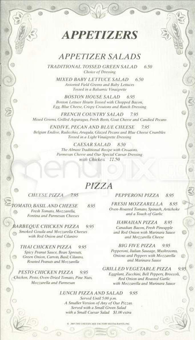 Cheesecake Factory - Centerville, OH menu_pic