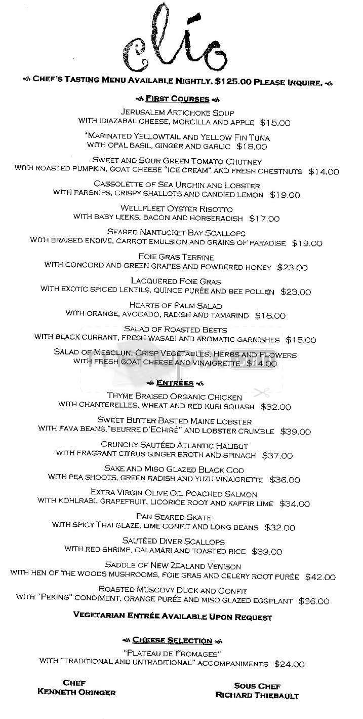 Clio - Boston, MA menu_pic
