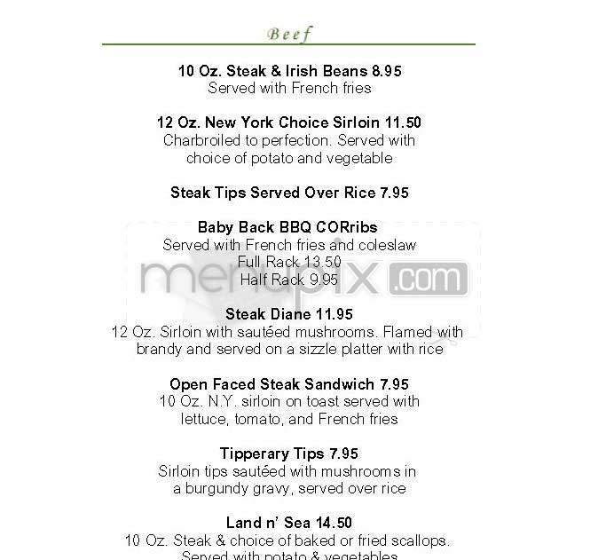 Corrib Pub - Brighton, MA menu_pic