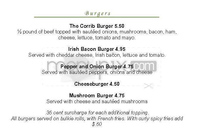 Corrib Pub - Brighton, MA menu_pic