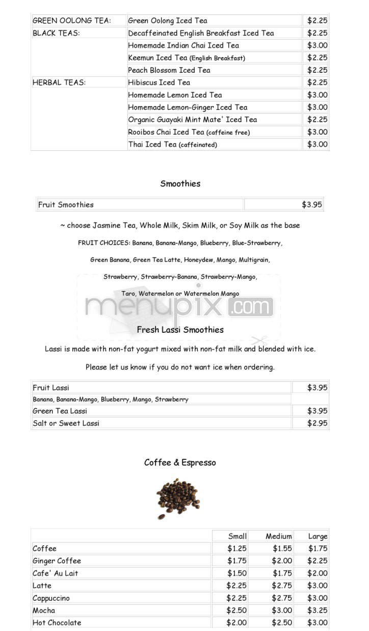 Dado Tea - Cambridge, MA menu_pic