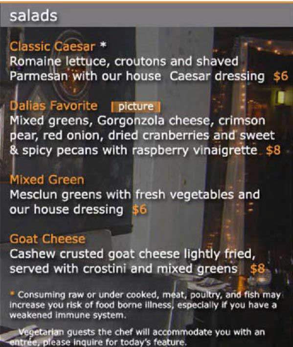 Dalias Bistro and Wine Bar - Brookline, MA menu_pic