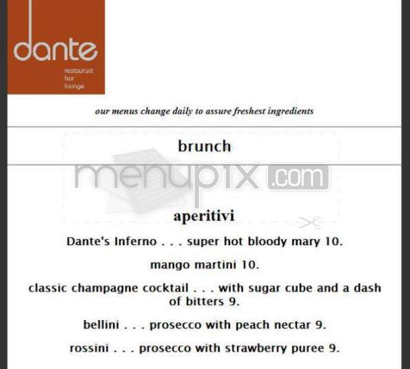 Dante - Cambridge, MA menu_pic