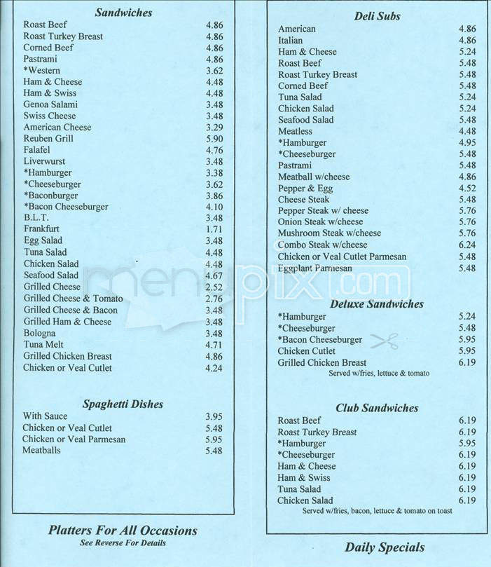 Deli One - Boston, MA menu_pic