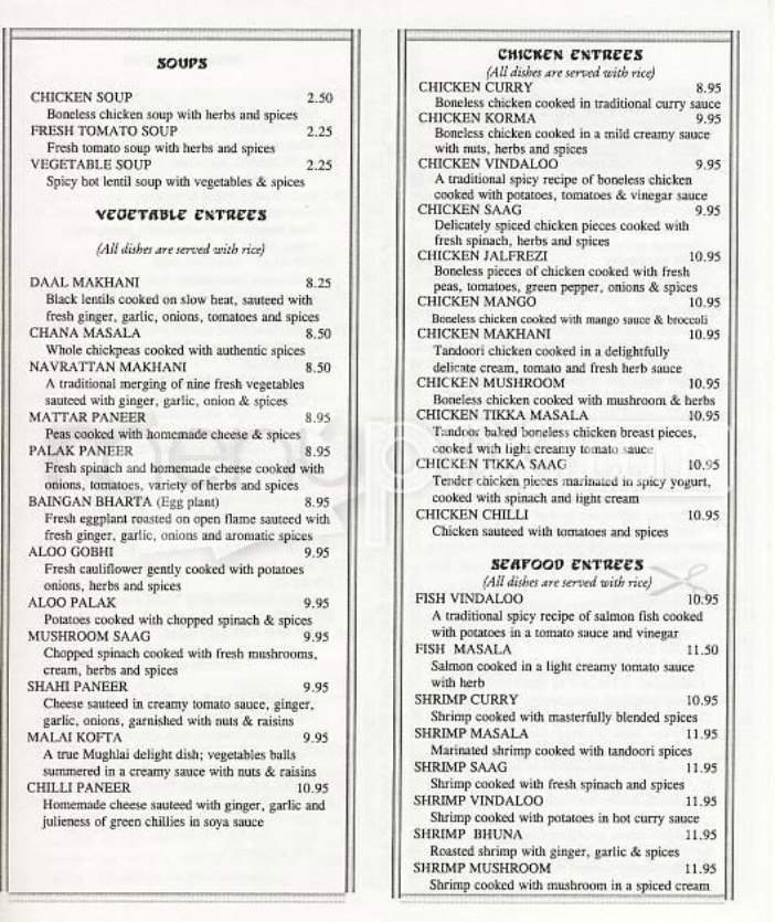 Desi Dhaba - Cambridge, MA menu_pic