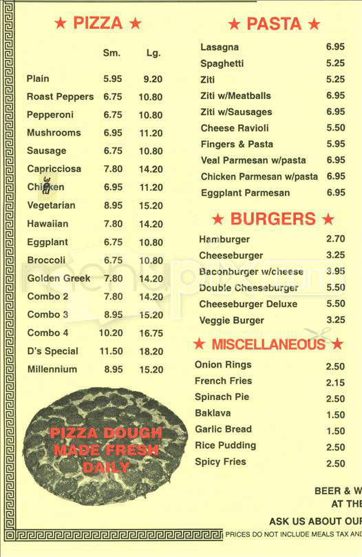 Despina's Place - Boston, MA menu_pic