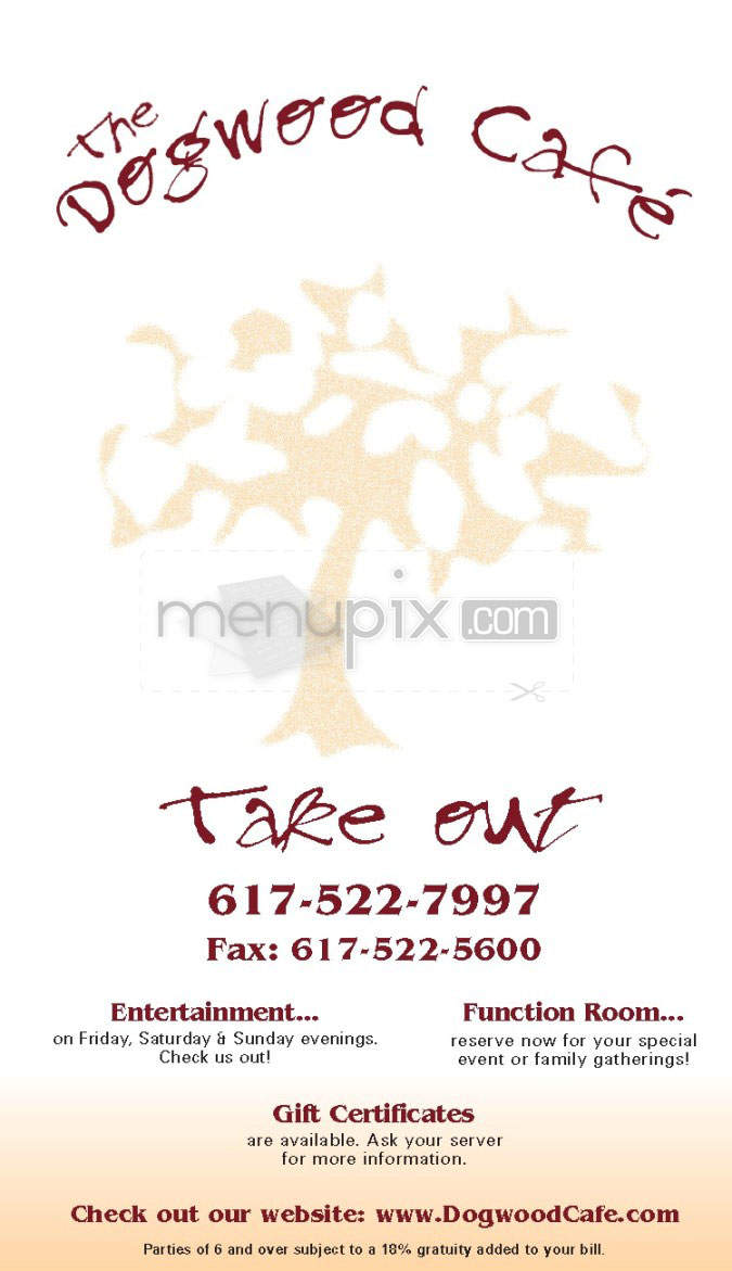 The Dogwood Cafe - Jamaica Plain, MA menu_pic