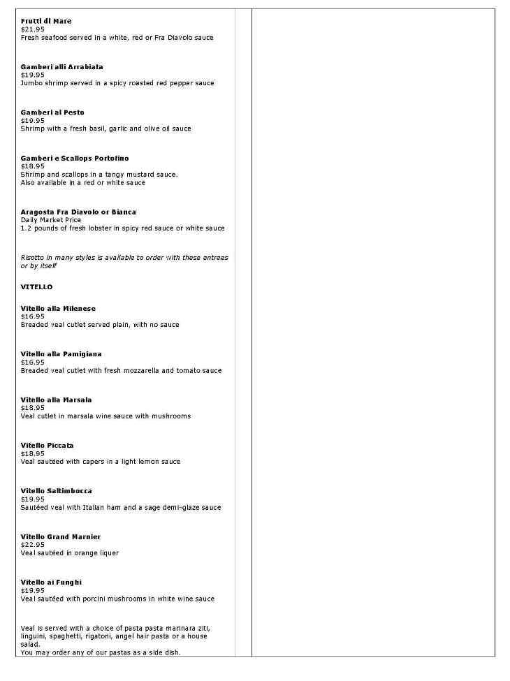 Dolce Vita - Indianapolis, IN menu_pic