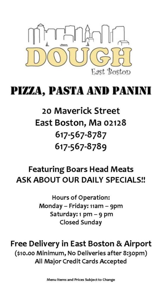 Dough Pizza - East Boston, MA menu_pic