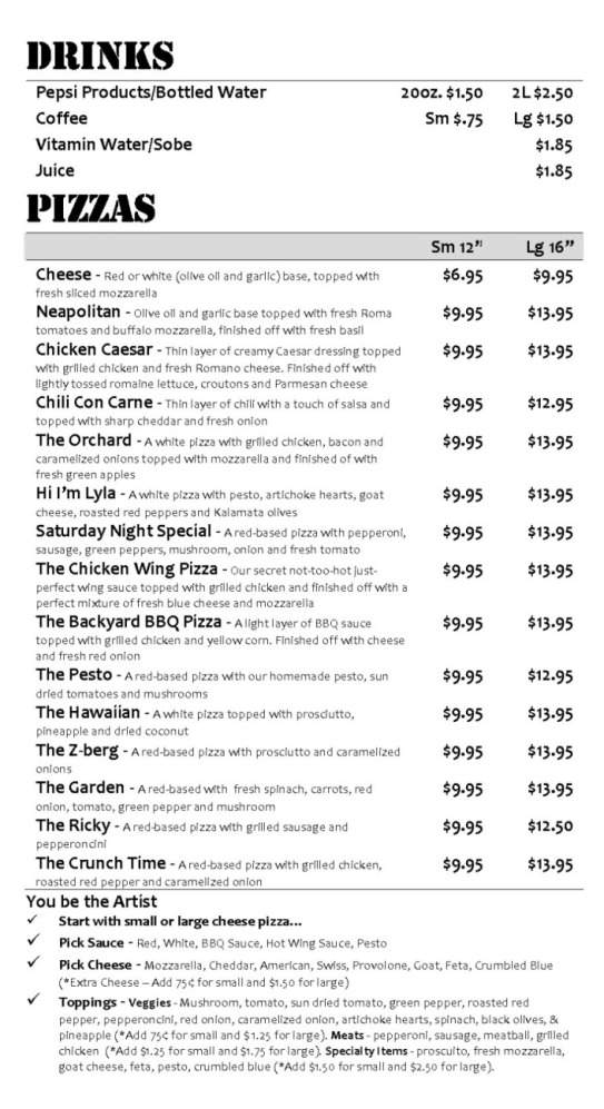 Dough Pizza - East Boston, MA menu_pic