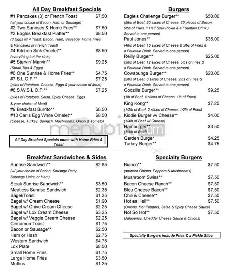 Eagle's Deli - Brighton, MA menu_pic